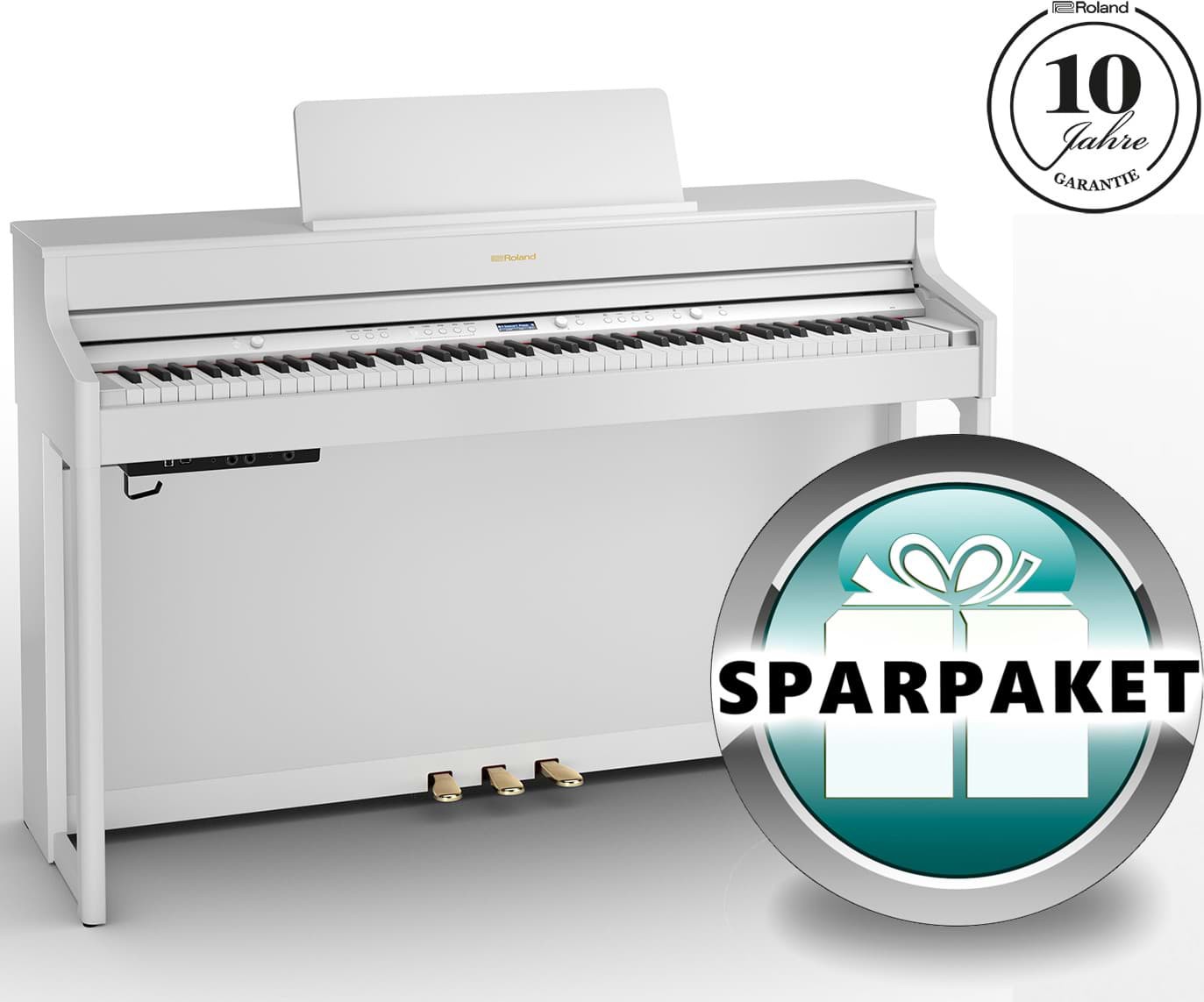 Roland HP-702 WH Digitalpiano Weiß Matt - Sparpaket